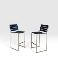 Set of 2 Mountain House Barstools with Stainless Steel Frame