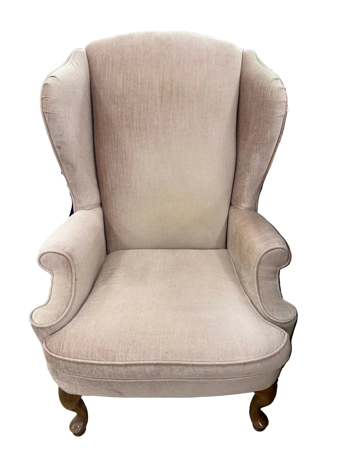 Big Light Pink Wingback Chair