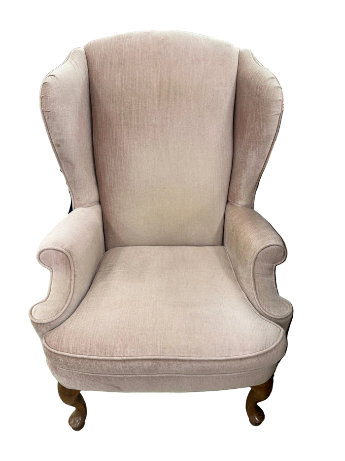 Big Light Pink Wingback Chair