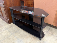 Sleek Black 3-Tiered TV Stand
