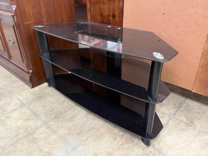Sleek Black 3-Tiered TV Stand