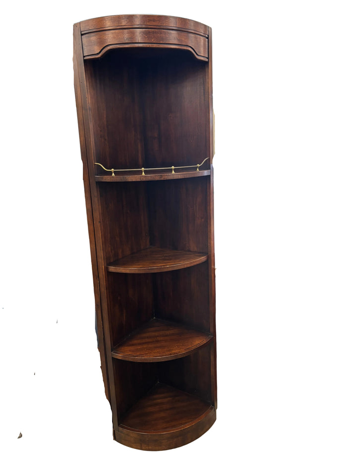Traditional-Style Wood 4-Tier Corner Bookcase