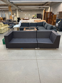 99"W Patio Sectional in Plastic Wicker