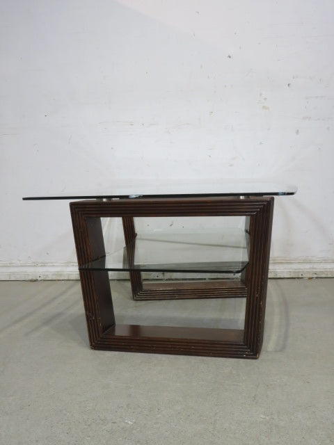 Two-Tier Curved Glass Coffee Table