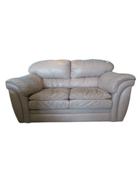 Grey Leather 2-Seat Sofa