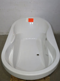 Living Acrylic Drop-in Center Drain Bathtub- White
