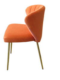 Orange Velvet Dining Chair