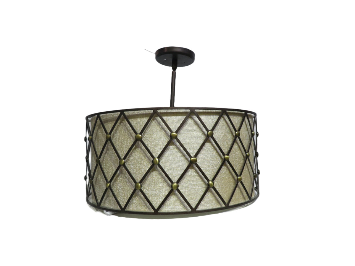 Brown Lattice 4 Light Pendant Fixture