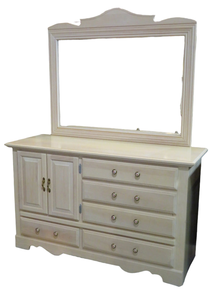 5-Drawer and 2-Door Dresser with Mirror