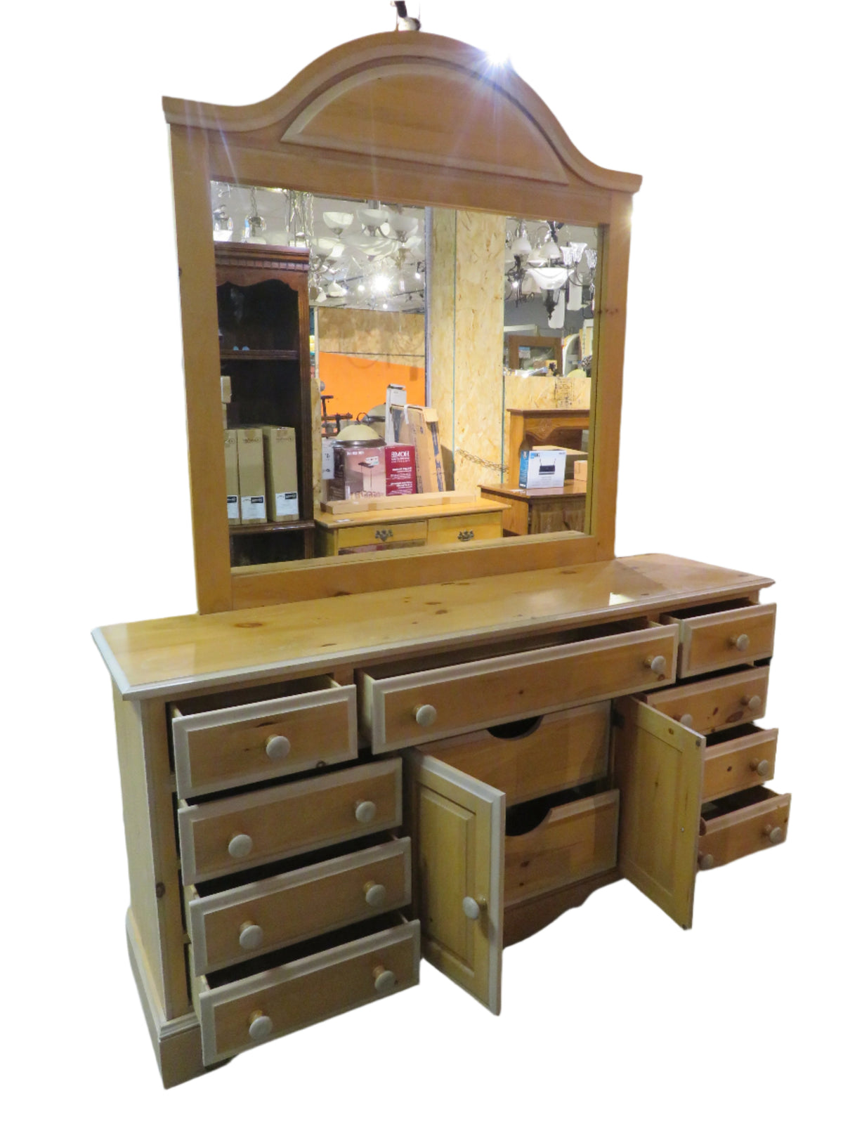 Dresser with Mirror and 11 Drawers