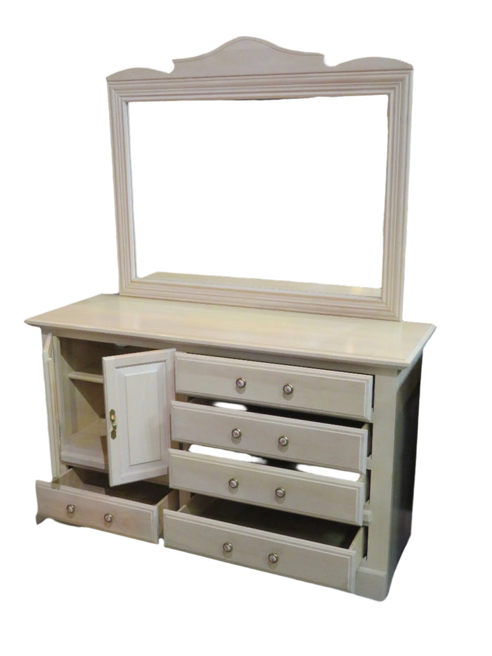 5-Drawer and 2-Door Dresser with Mirror