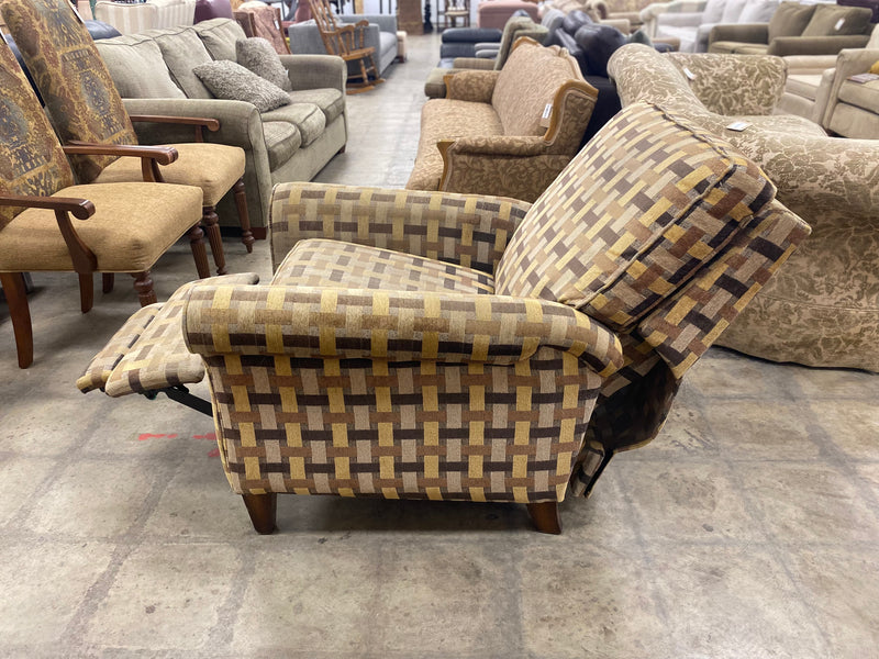Tan Weave Pattern Recliner