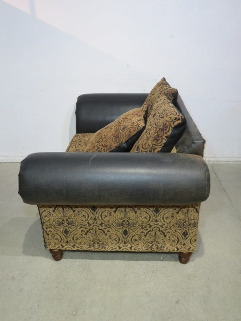 Studded Leather Love Seat