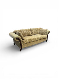 Beige Damask Upholstered Loveseat