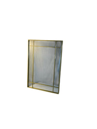 Brushed Gold Grid Wall Mirror