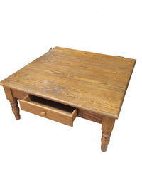 Large Wood Coffee Table with Drawer