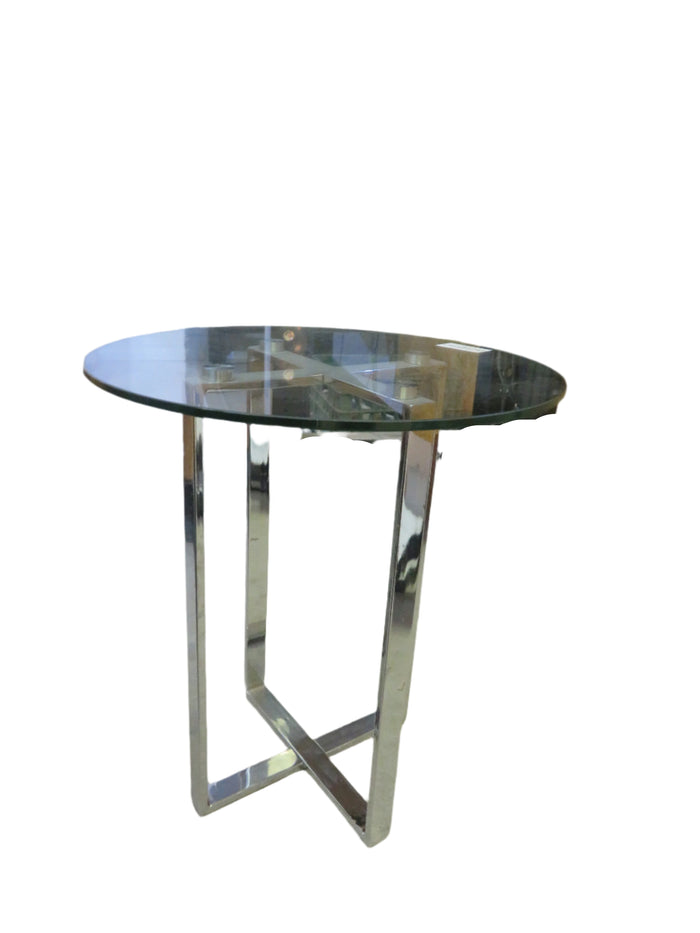 Round Glass Accent Table