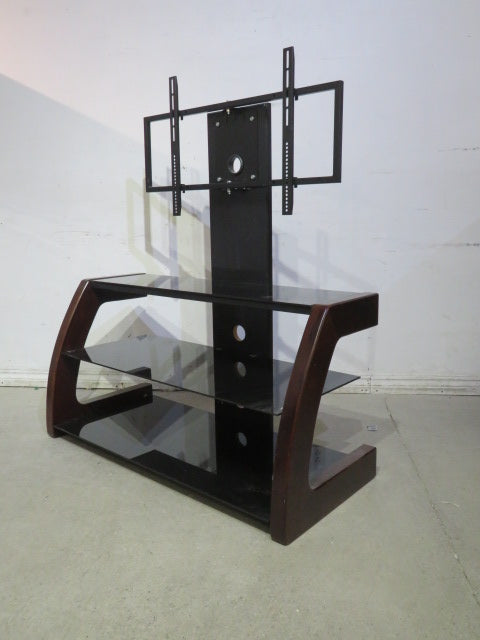 TV Stand with Solid Wood Uprights