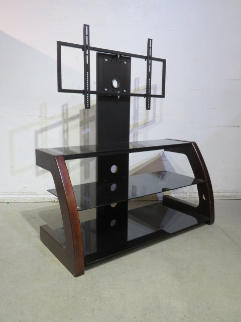 TV Stand with Solid Wood Uprights