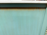 California Seafoam Green Double Vanity with White Stone Counter Top