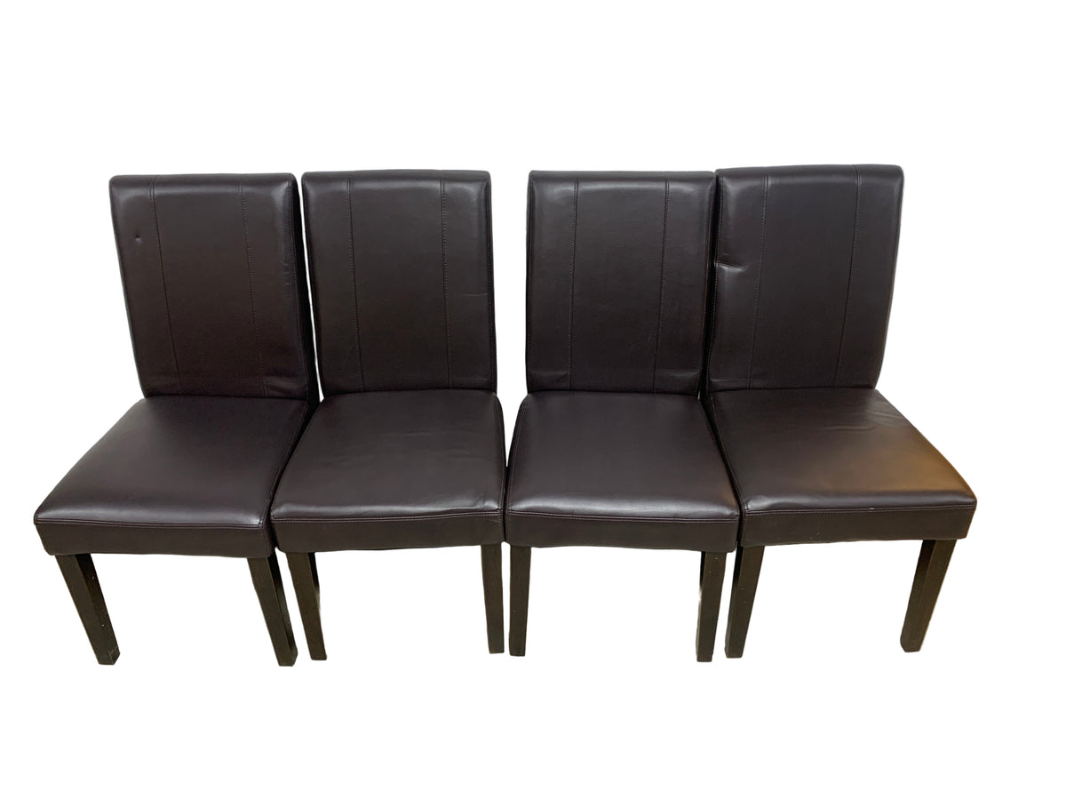 Set of 4 Maroon Dining Chairs