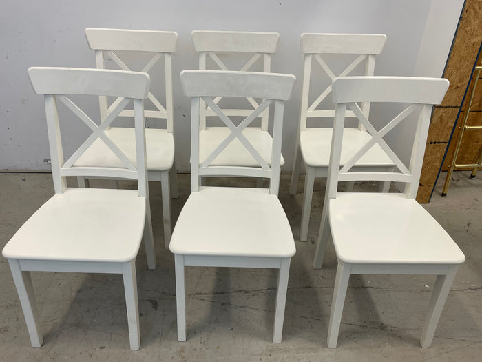 Set of 6 White Dining Chairs