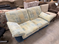 Mid-Century Blue & Yellow Abstract Modern Styled Sofa