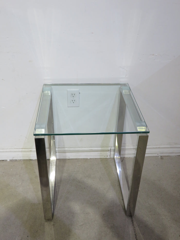 Square Glass Accent Table