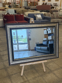 Grey and Brassy Framed Mirror