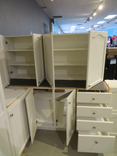Arched-Top White Cabinet Set