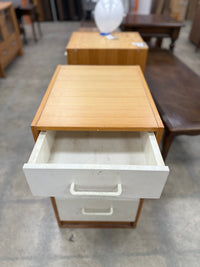 Small Light Wood and White Office Filing Cabinet