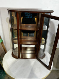 Vintage Bombay Company Curved Glass Wall Curio Cabinet