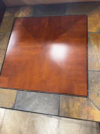 Wood And Tile Top Side Table With Metal Base