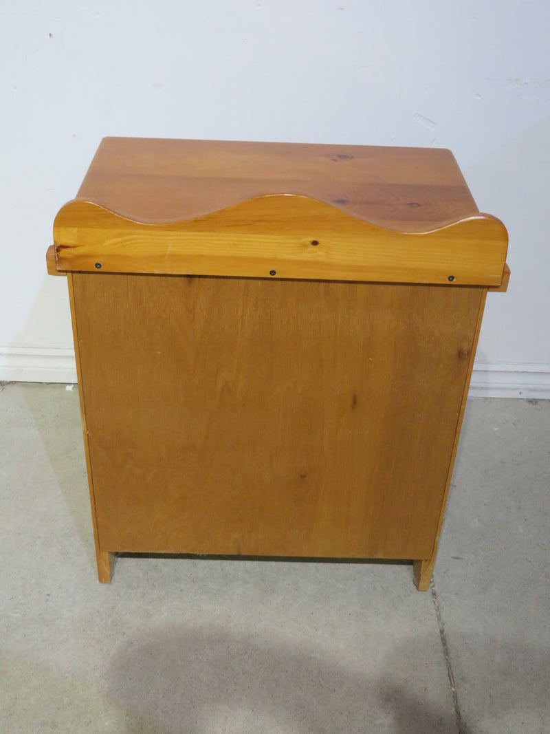 Pine End Table with Drawer and Cabinet