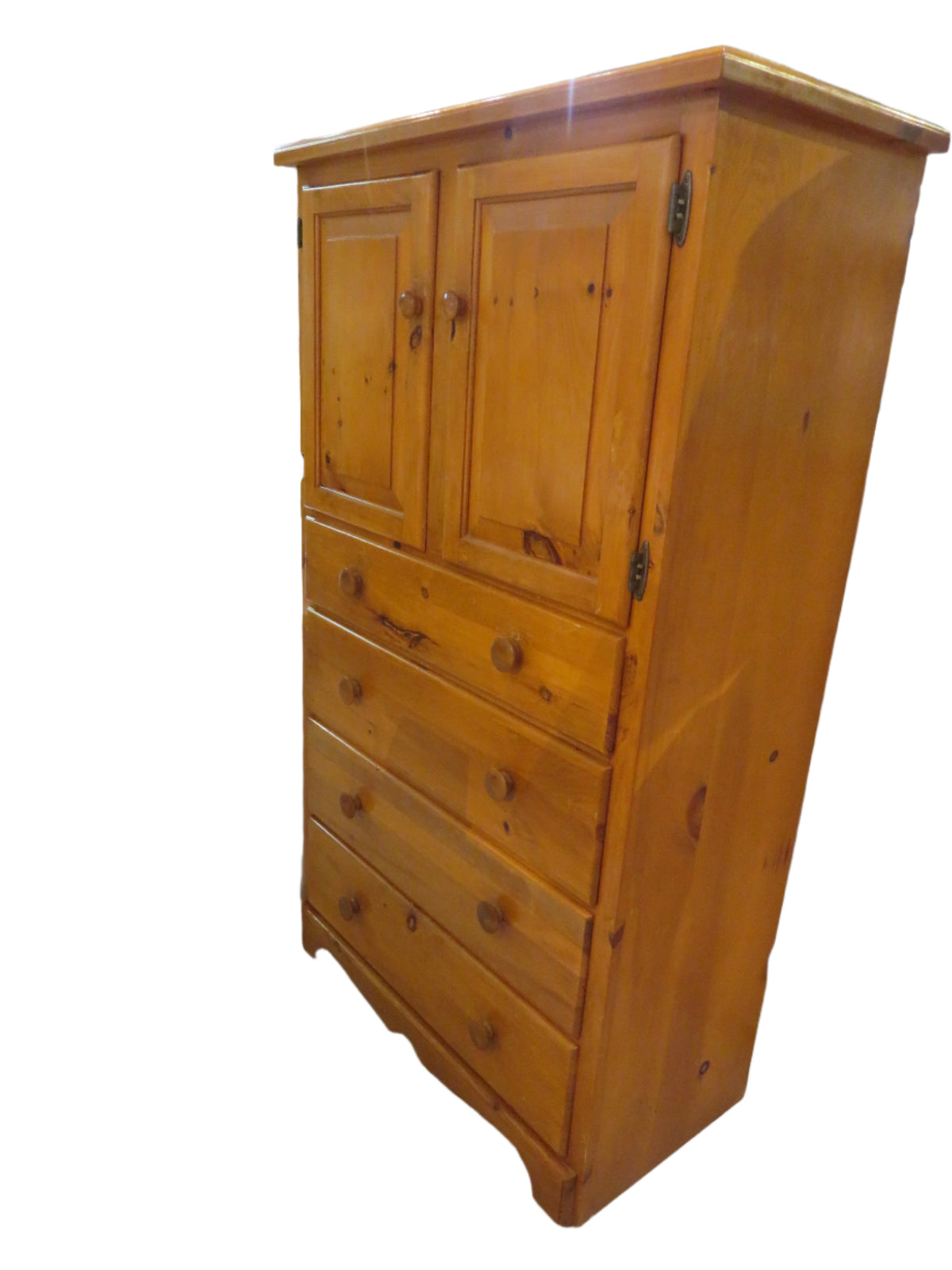 Pine Armoire with 4 Drawers and 2 Doors