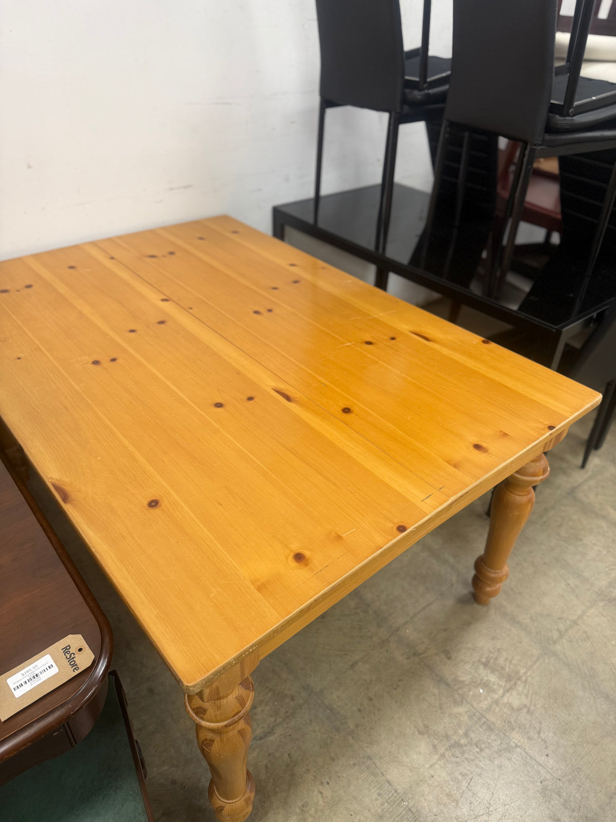 Light Brown Wooden Dining Table Set