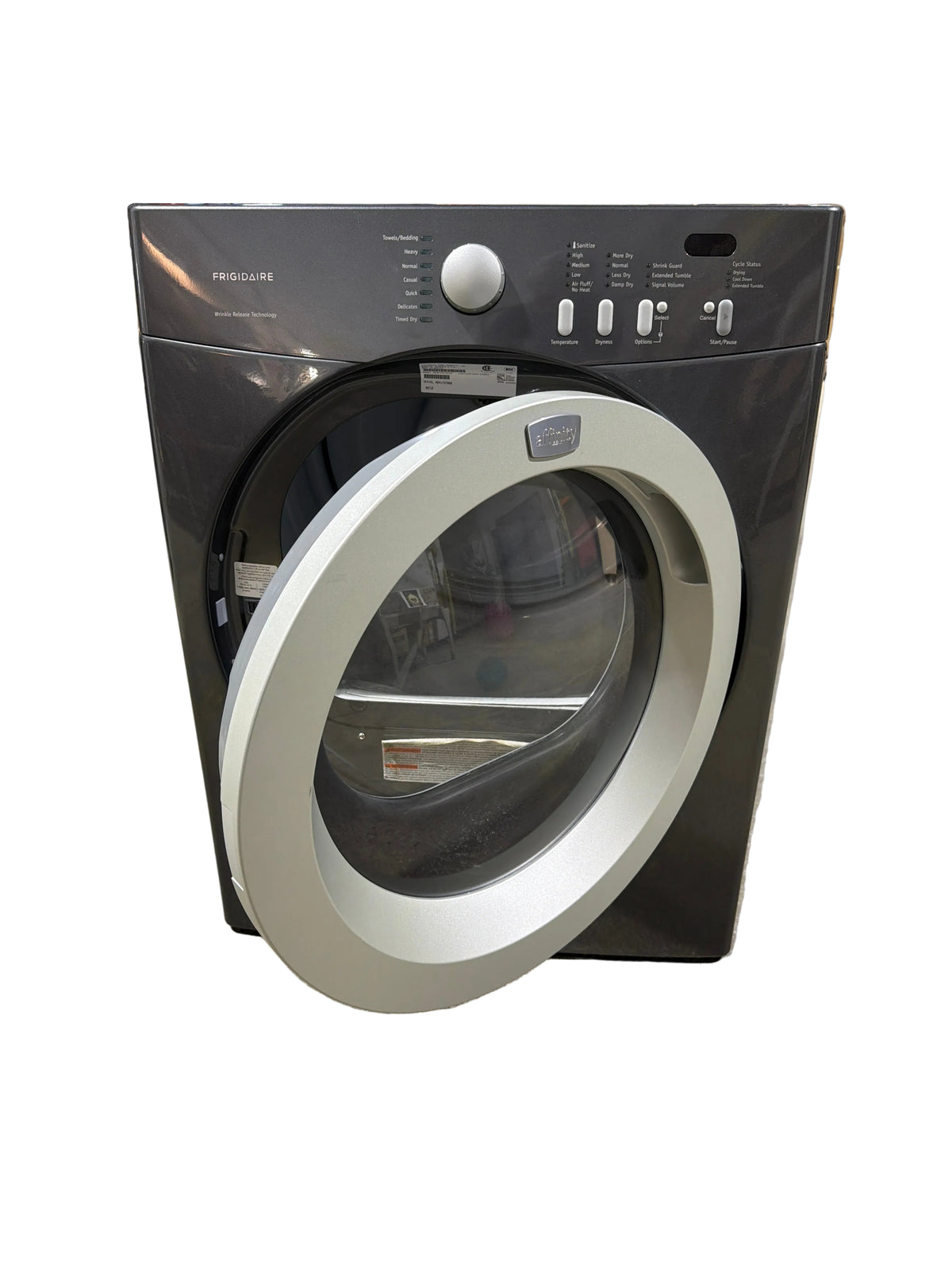 Frigidaire Affinity Frontload Electric Dryer in Grey, BKQE7017KTO