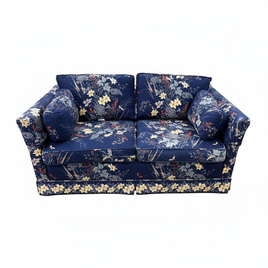 Blue Floral Loveseat