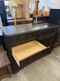 Dark Brown 7-Drawer Dresser with Mirror