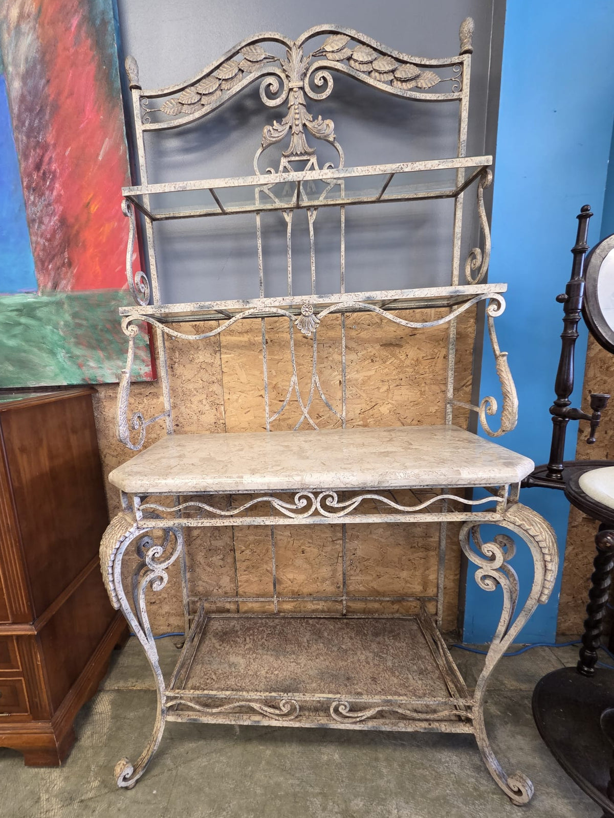 Metal Furniture with Marbled Design