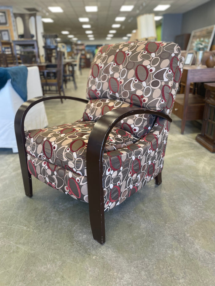 Brown & Red Cushioned Recliner