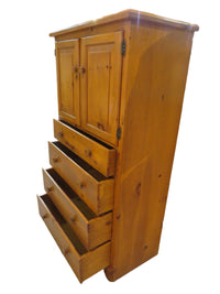 Pine Armoire with 4 Drawers and 2 Doors