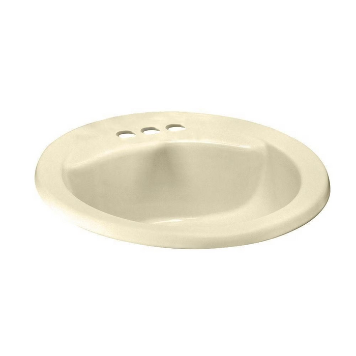 Cadet Drop-In Oval Bathroom Sink with Front Overflow in Bone