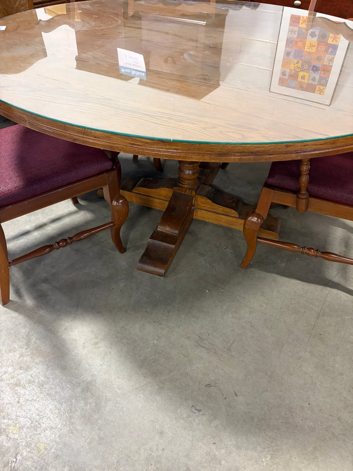 Round Wooden Table with 6 Chairs