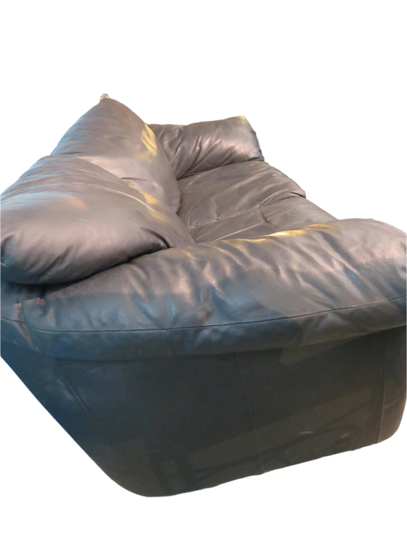 Black Leather Love Seat