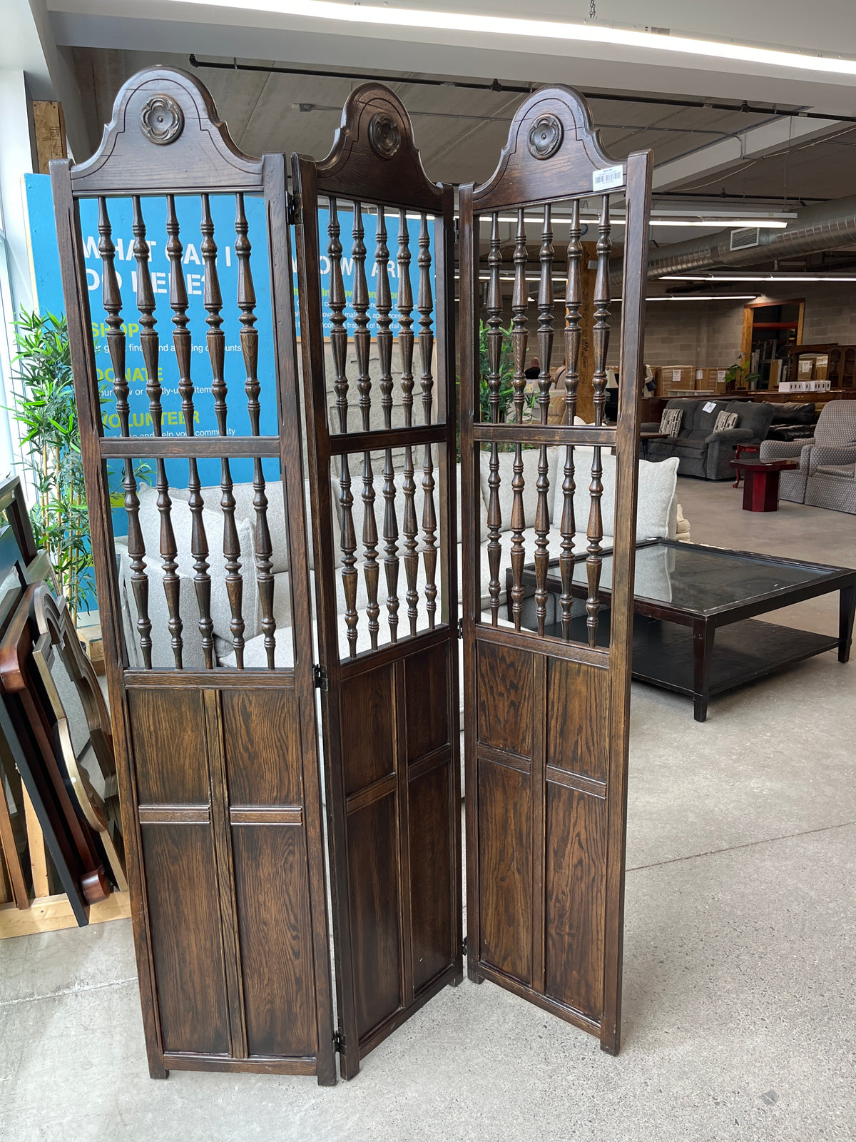 48" Wooden Room Divider