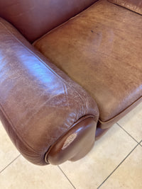 Thomasville Brown Leather Loveseat