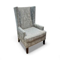 Grey High Back Wing Back Arm Chair