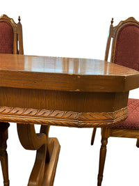 Oak Dining Table With 4 Dining Chairs
