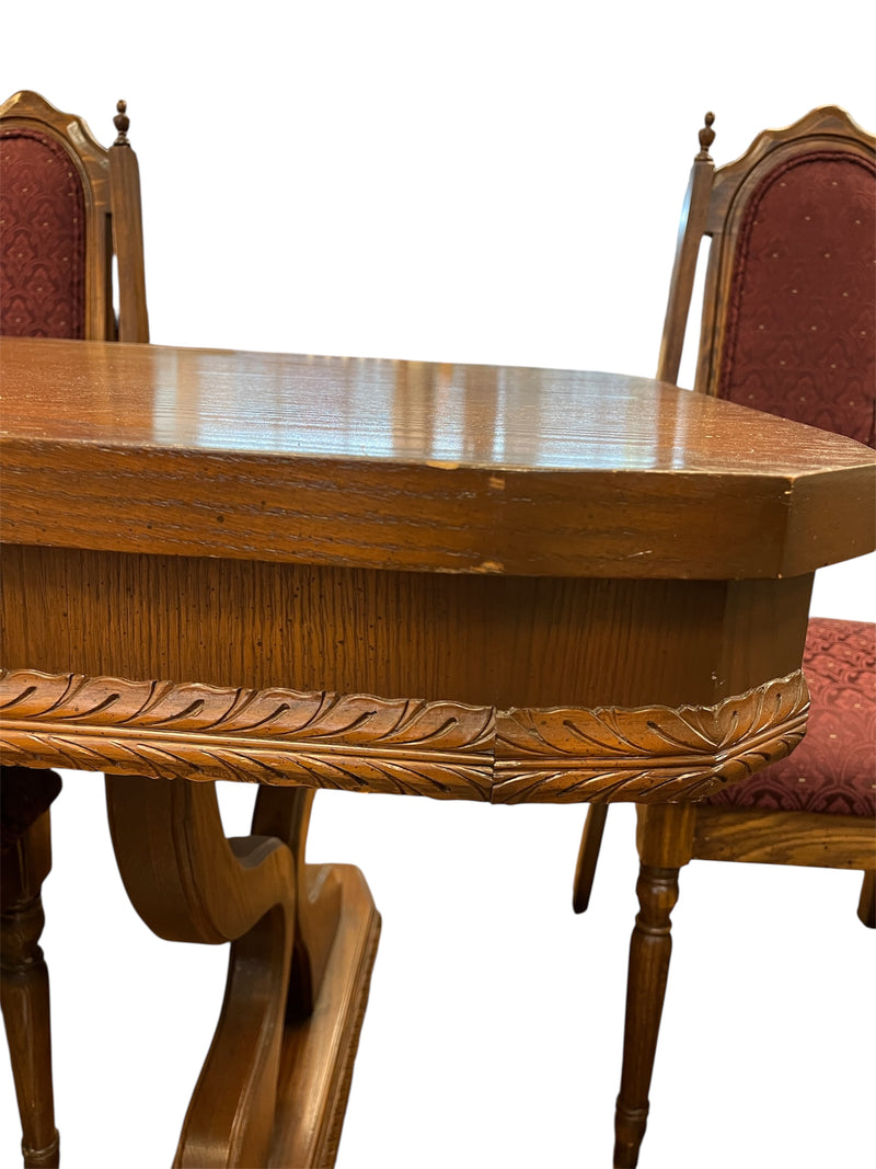 Oak Dining Table With 4 Dining Chairs